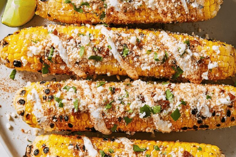 Grilled Corn with Taco Toppings