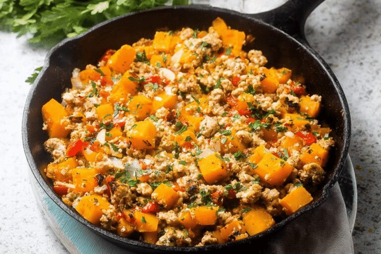Ground Turkey Butternut Squash Skillet