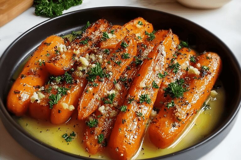 Honey Garlic Butter Roasted Carrots