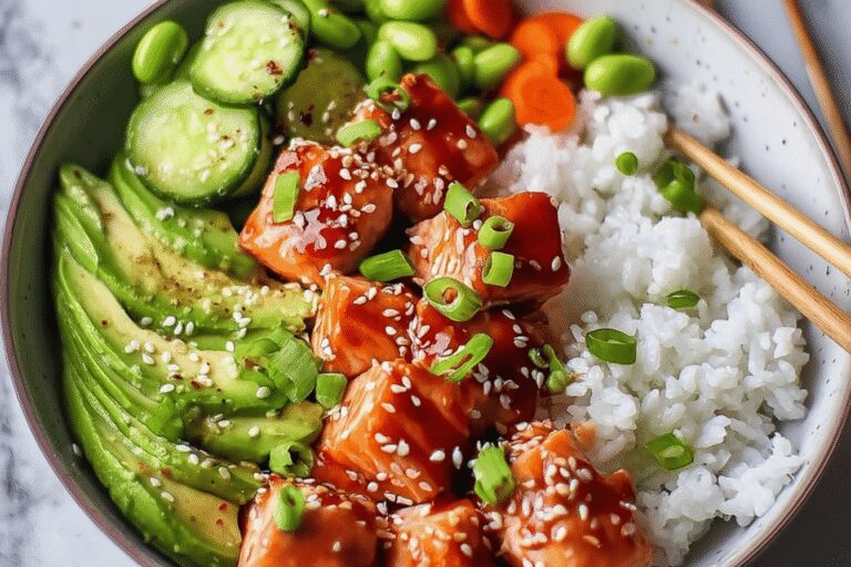 Honey Sriracha Salmon Bowls