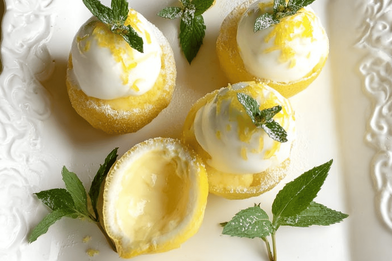 Lemon Sorbet in Lemon Shell