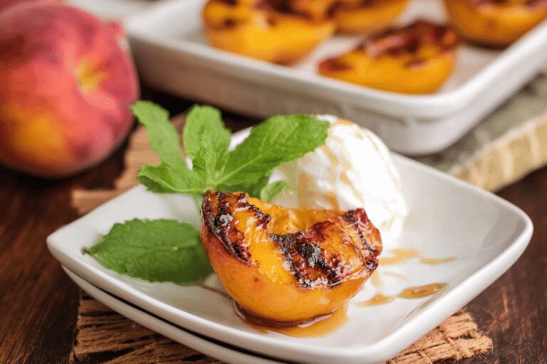 Maple Bourbon Grilled Peaches