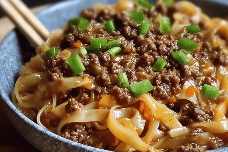 Mongolian Ground Beef Noodles