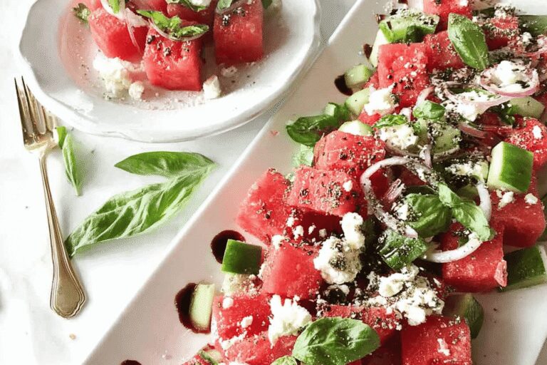 Watermelon Basil Feta Salad