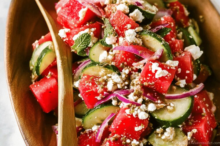 Watermelon Cucumber Salad