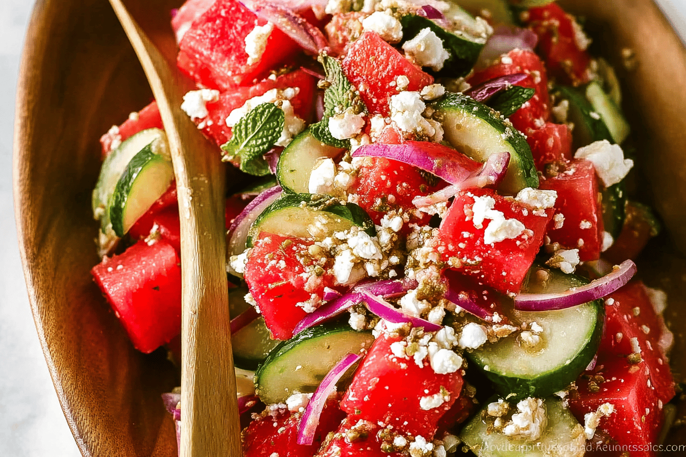 Watermelon Cucumber Salad