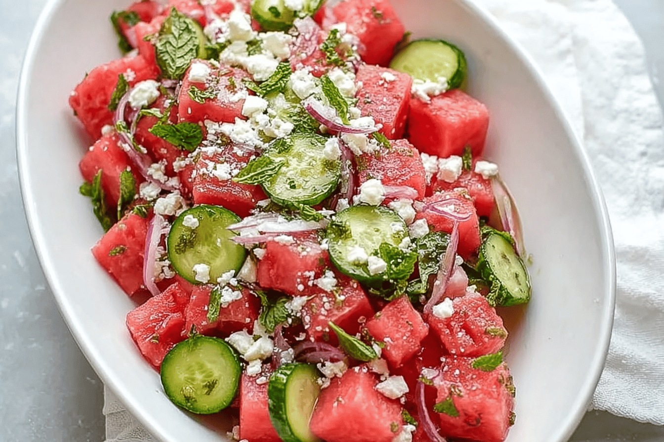 Watermelon Feta Mint Salad