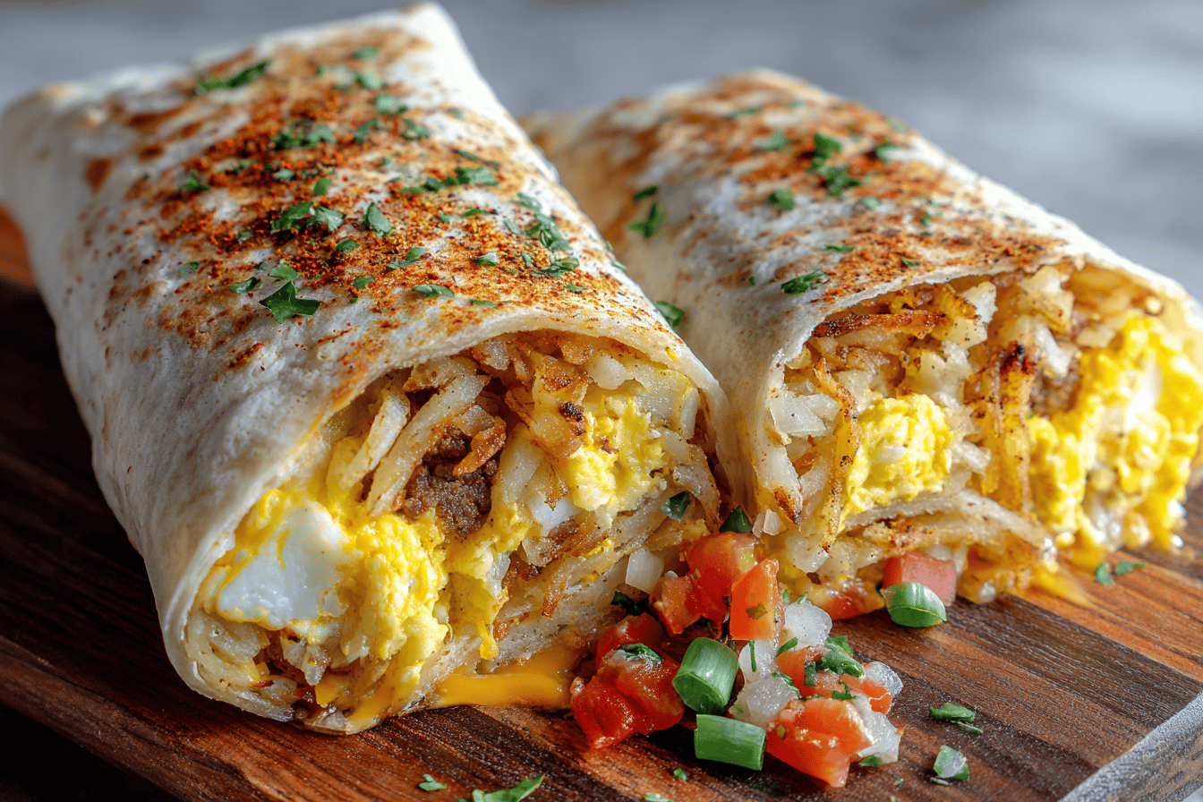 Breakfast Burrito with Hash Browns