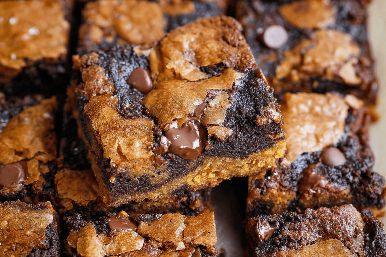 Easiest Fall Pumpkin Brookies