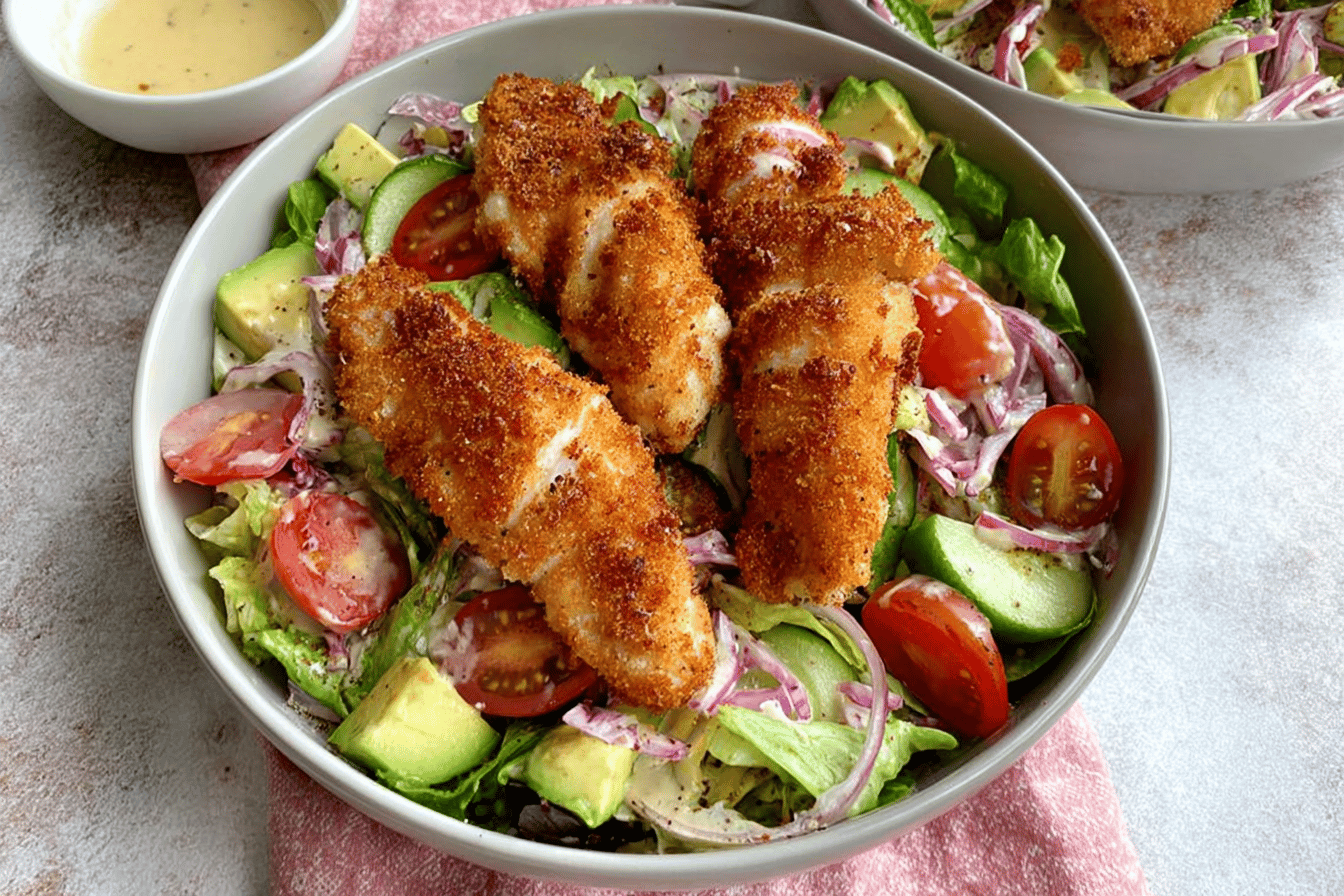 Air Fried Chicken Tender Salad