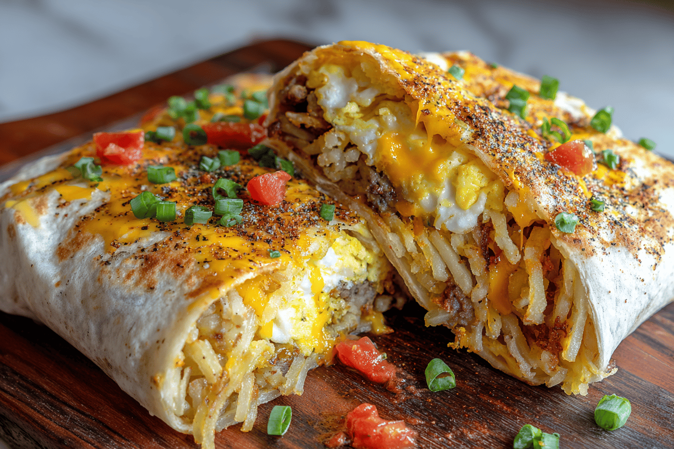 Breakfast Burrito with Hash Browns