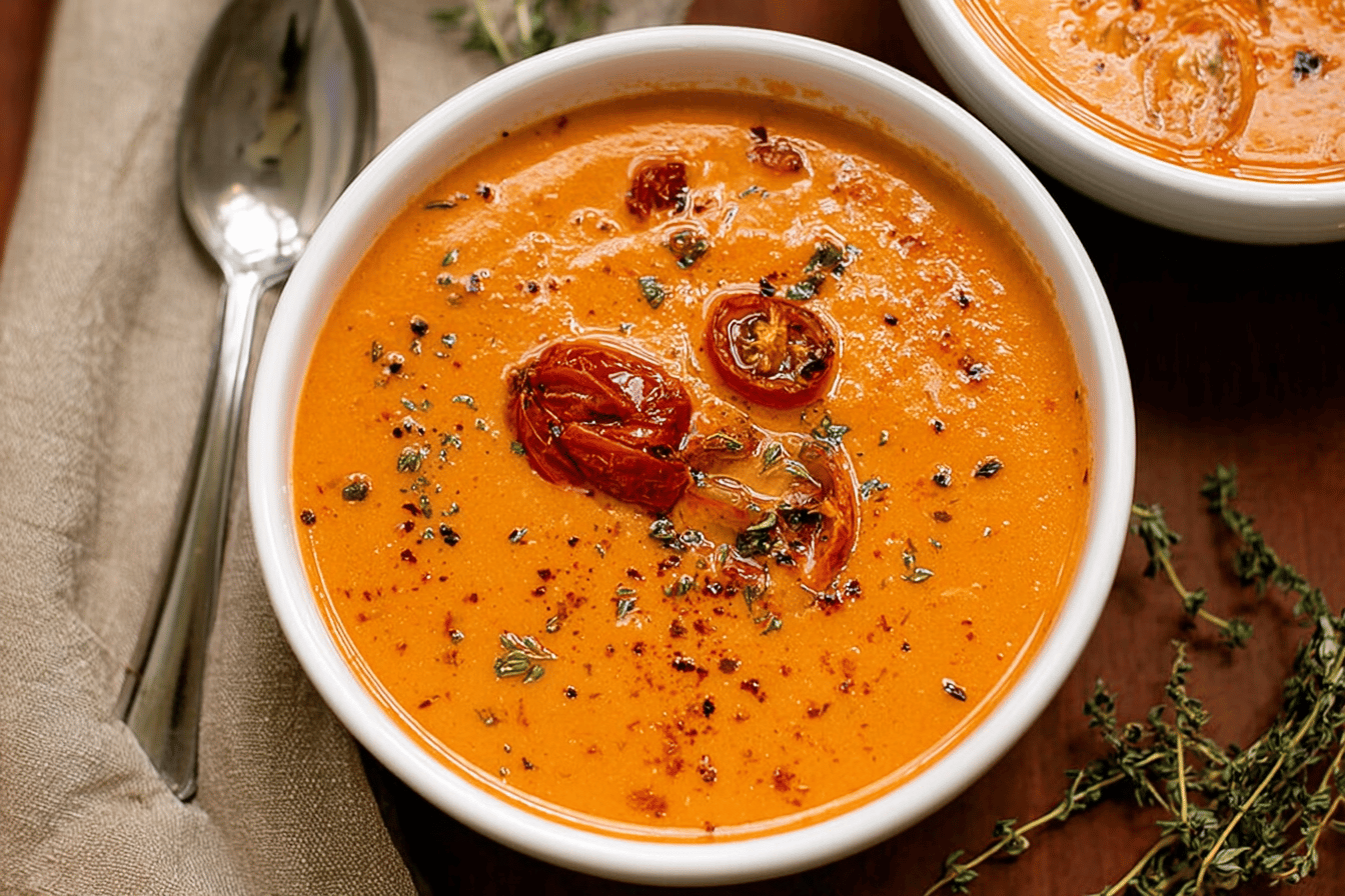 Creamy Roasted Garlic Tomato Soup