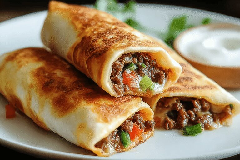 Crispy Beef and Cheese Chimichangas