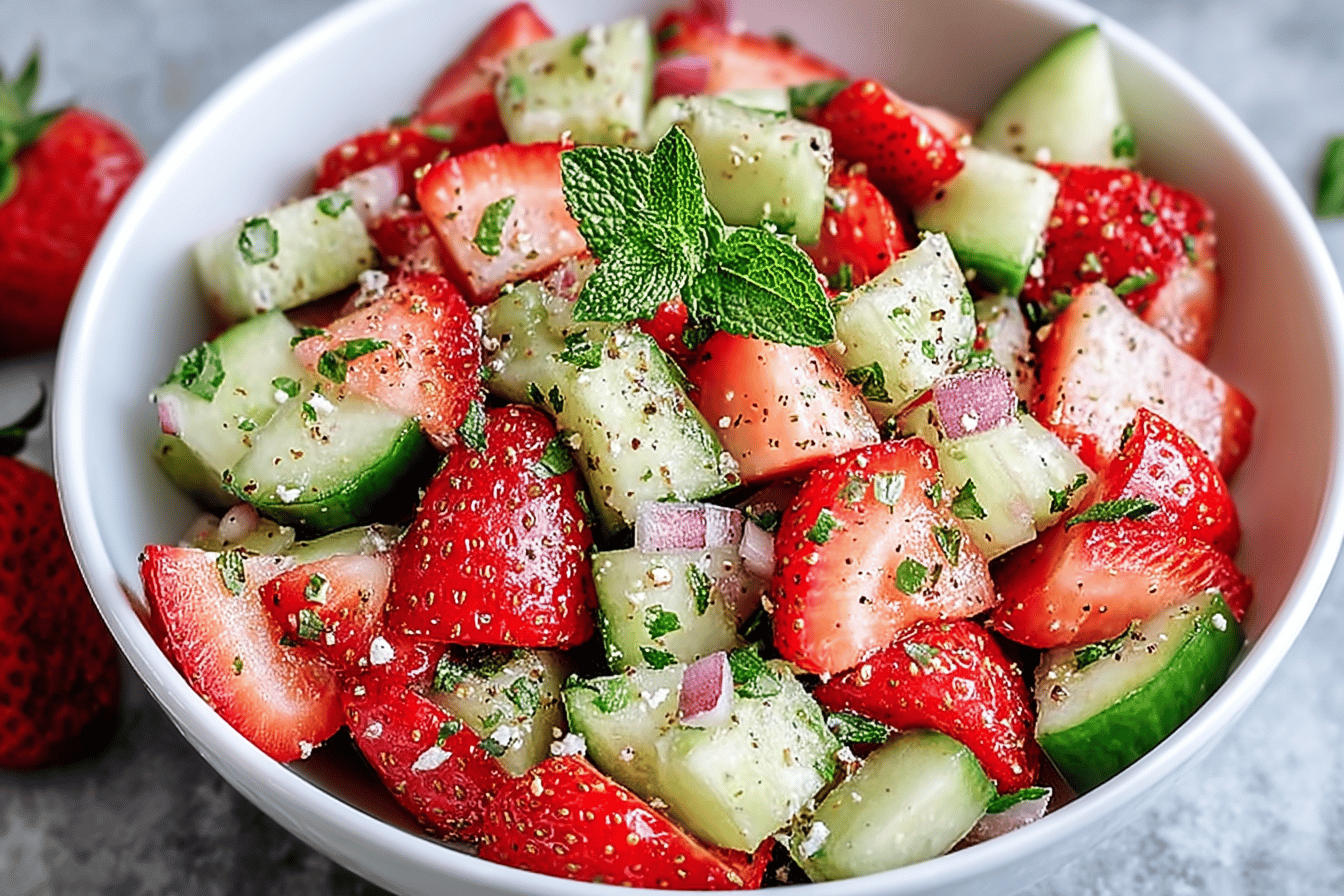 Refreshing Cucumber Strawberry Salad
