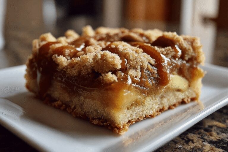 Salted Caramel Apple Bars