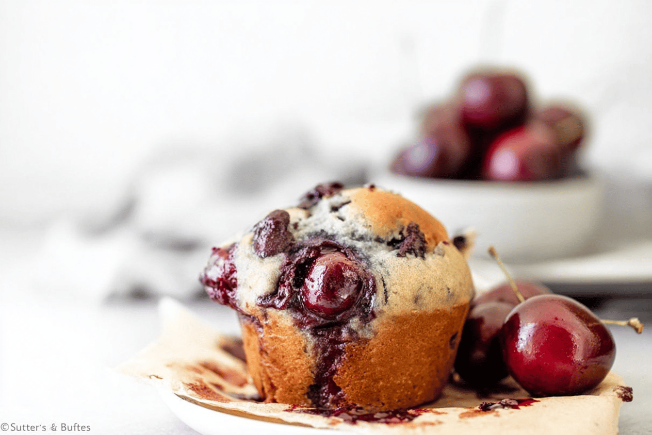 Small Batch Chocolate Cherry Muffins