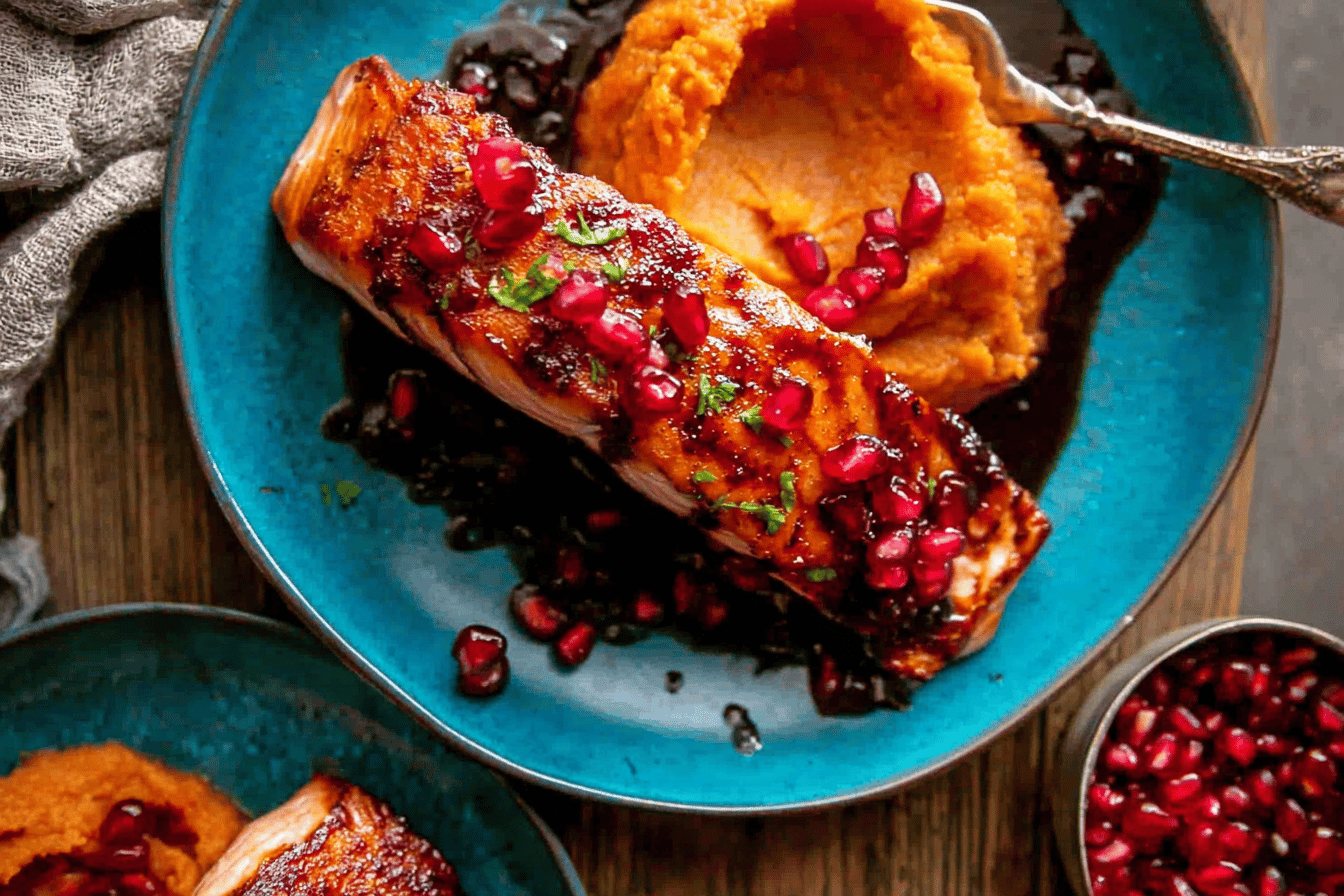 Sticky Pomegranate Salmon