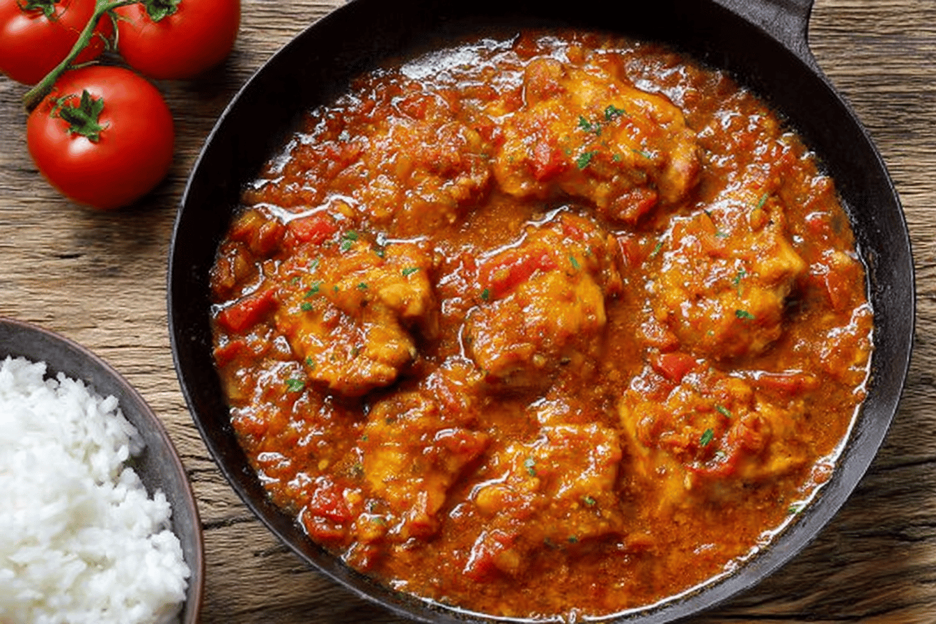 Tomato Braised Chicken Thighs