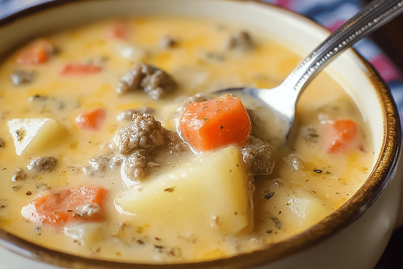 Crockpot Cheeseburger Soup