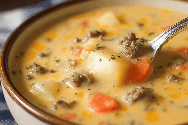 Crockpot Cheeseburger Soup