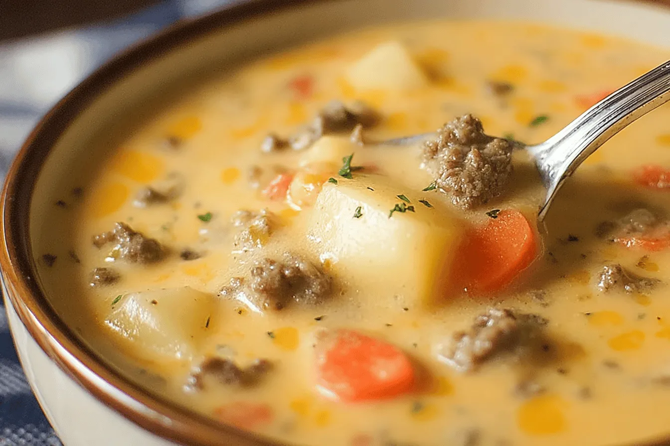 Crockpot Cheeseburger Soup