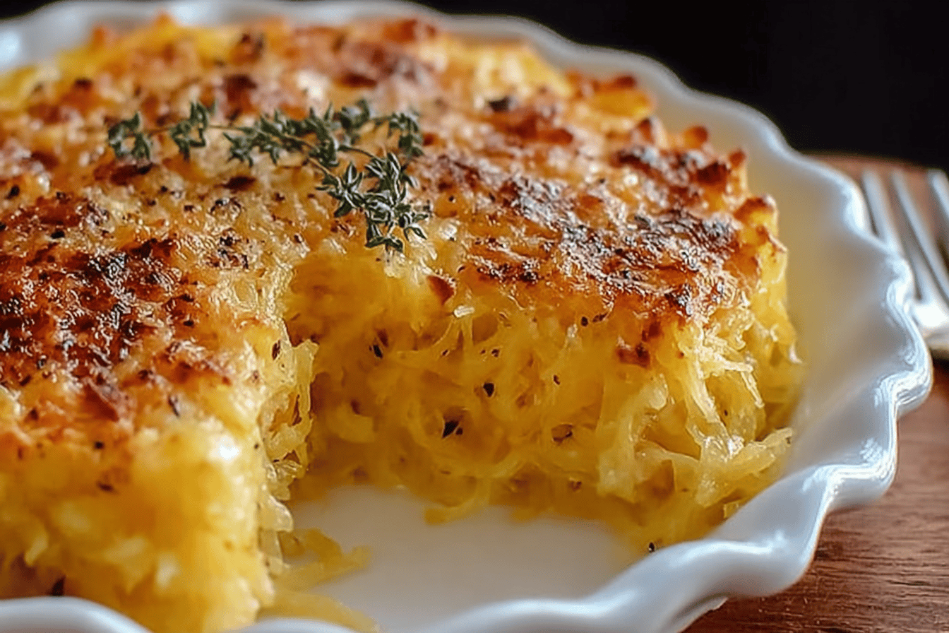 Cheesy Spaghetti Squash Au Gratin