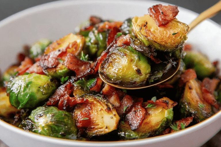 Roasted Brussels with Bacon