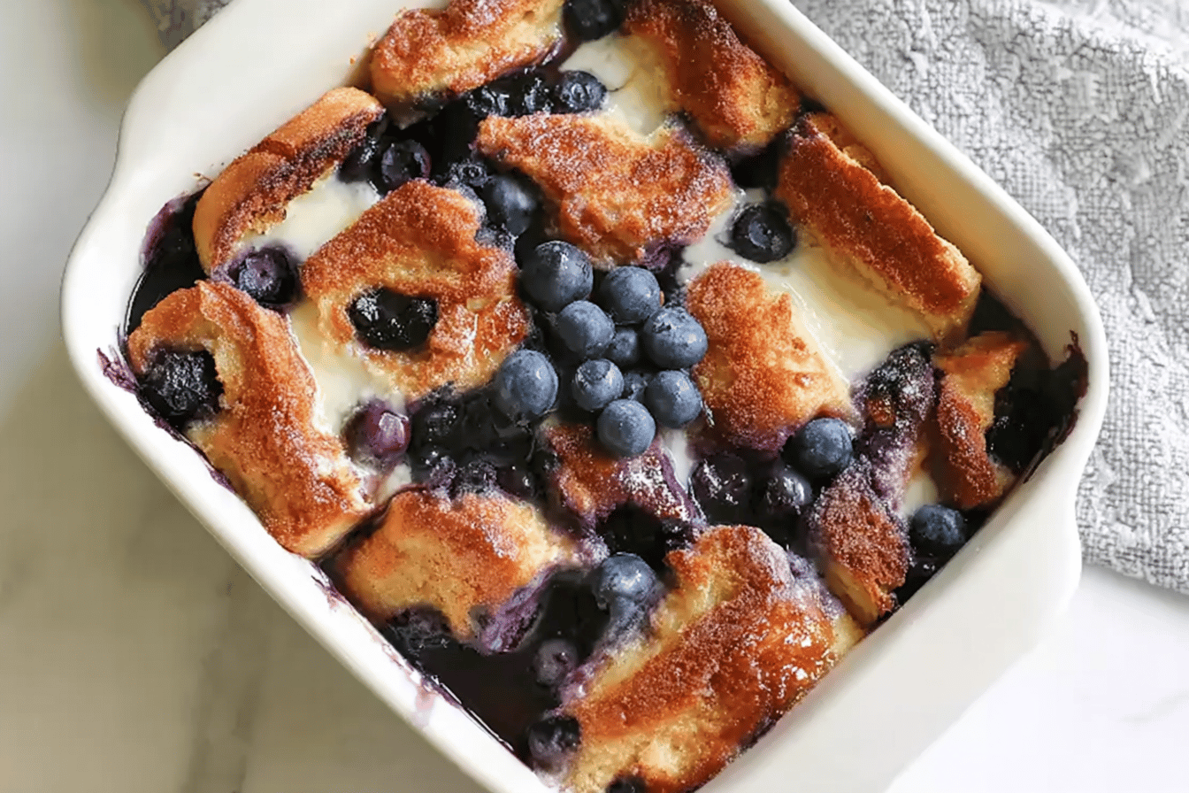 Tasty Blueberry French Toast Casserole