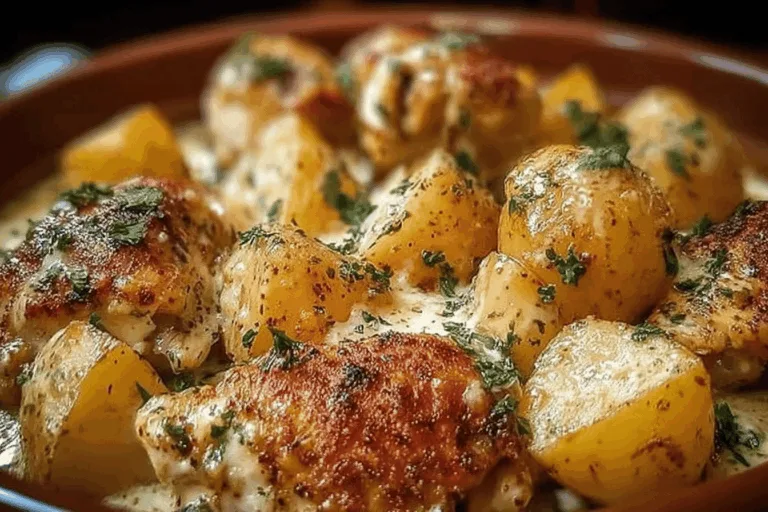 Garlic Parmesan Crockpot Chicken Potatoes