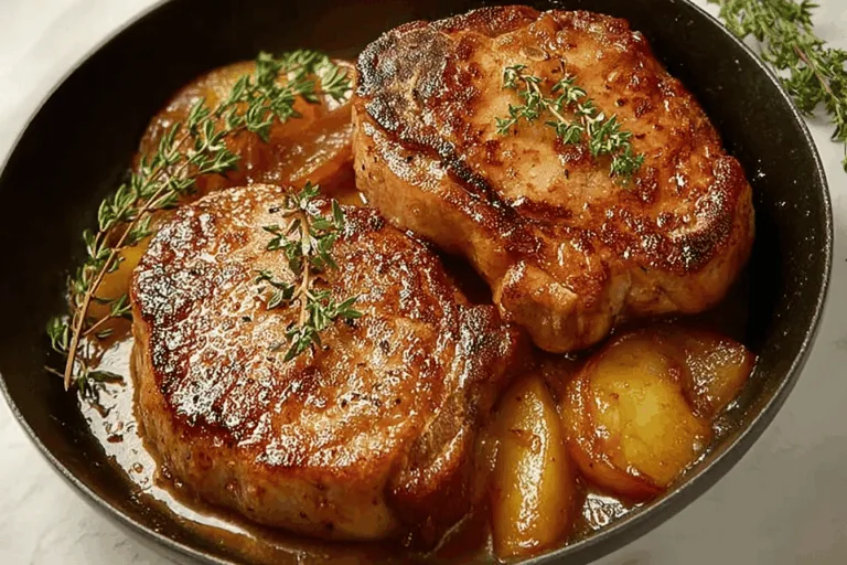 Juicy Apple Butter Pork Chops