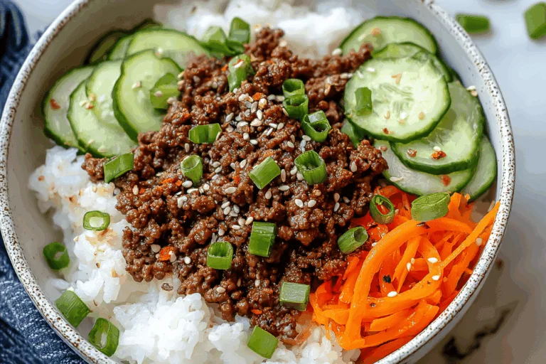 Quick Easy Korean Ground Beef Bowl