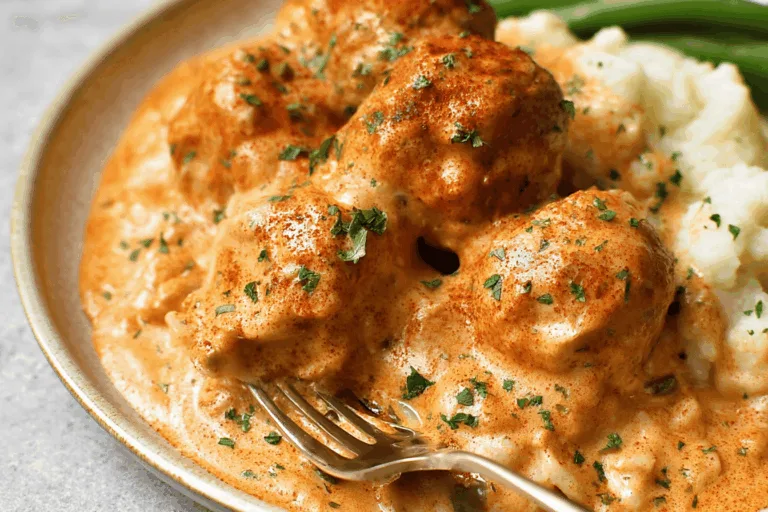 Chicken Meatballs Creamy Paprika Sauce