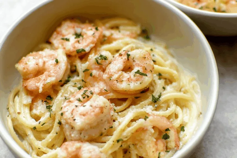 Creamy Lemon Shrimp Spaghetti